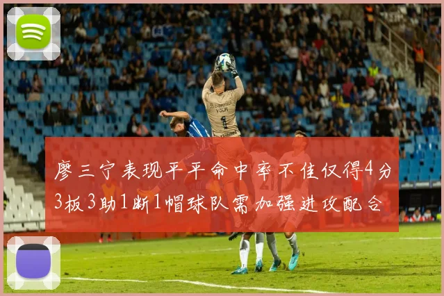 廖三宁表现平平命中率不佳仅得4分3板3助1断1帽球队需加强进攻配合